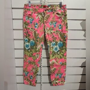 BONGO‎ y2k style Tropical Print Pink and Green Jeans